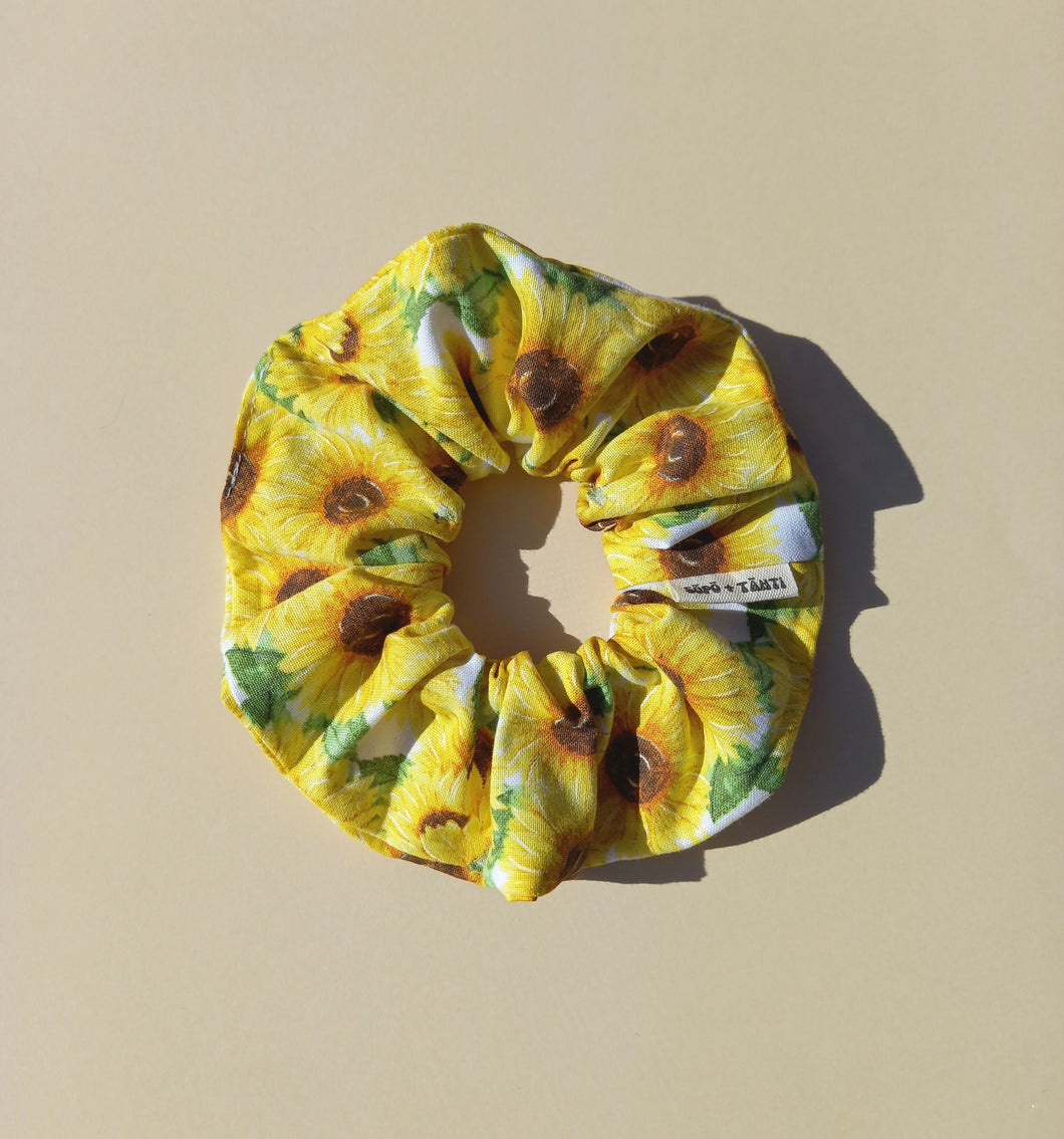 Bright Sunflower Scrunchie, Large, Australian Scrunchies Cotton, Yellow