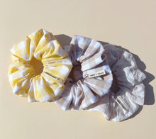 Load image into Gallery viewer, Gingham Scrunchie, Large, Checked Cotton &amp; Linen, Australian Scrunchies

