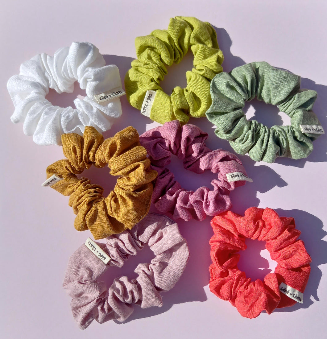 Linen Scrunchie, Brights & Neutrals, Chic Size Regular, Australian Scrunchies