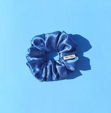 Load image into Gallery viewer, Cornflower Blue Satin Scrunchie Large, Australian Scrunchies Cotton
