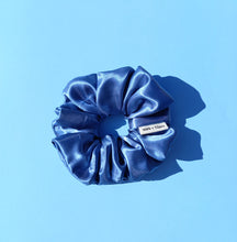 Load image into Gallery viewer, Cornflower Blue Satin Scrunchie Large, Australian Scrunchies Cotton
