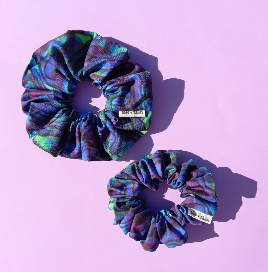 Paua Shell Scrunchie Large, Australian Scrunchies Cotton