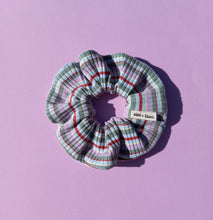 Load image into Gallery viewer, Striped Rib Knit Scrunchie, Large, Retro Purple Australian Scrunchies Cotton,
