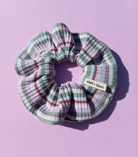 Load image into Gallery viewer, Striped Rib Knit Scrunchie, Large, Retro Purple Australian Scrunchies Cotton,
