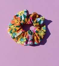 Load image into Gallery viewer, Smiley Scrunchie, Large, Australian Scrunchies, Skate Surf Wear Fashion, Flower 90s

