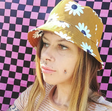 Load image into Gallery viewer, Brown Sweet Daisy Bucket Hat, Unisex Neutral Sun Hat
