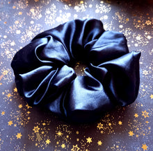 Load image into Gallery viewer, XL Luxe Deep Navy Satin Scrunchie
