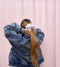 Load image into Gallery viewer, XL White Multicolour Butterfly Scrunchie
