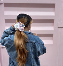 Load image into Gallery viewer, XL White Multicolour Butterfly Scrunchie
