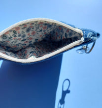 Load image into Gallery viewer, Denim Butterfly Keychain Zipper Pouch, Coin Purse, Accessory Wallet / by Söpö + Tähti
