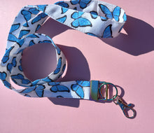 Load image into Gallery viewer, Butterfly Lanyard, Glitter Butterflies Print, Long Lanyard / by Sopo and Tahti
