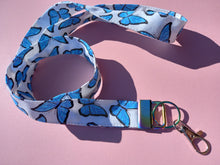 Load image into Gallery viewer, Butterfly Lanyard, Glitter Butterflies Print, Long Lanyard / by Sopo and Tahti
