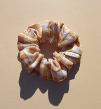 Load image into Gallery viewer, Linen, Large Gingham Yellow Scrunchie, Cotton scrunchie Made in Australia by Sopo &amp; Tahti
