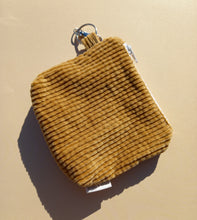 Load image into Gallery viewer, Chunky Mustard 70s Cord Keychain Zipper Pouch, Corduroy Coin Purse, Accessory Wallet / by Söpö + Tähti
