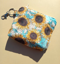 Load image into Gallery viewer, Sunflower Keychain Zipper Pouch, Coin Purse, Accessory Wallet / by Söpö + Tähti
