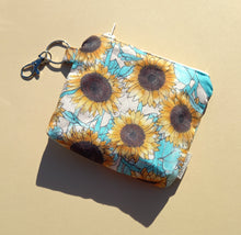 Load image into Gallery viewer, Sunflower Keychain Zipper Pouch, Coin Purse, Accessory Wallet / by Söpö + Tähti
