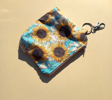 Load image into Gallery viewer, Sunflower Keychain Zipper Pouch, Coin Purse, Accessory Wallet / by Söpö + Tähti
