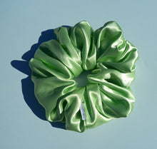 Load image into Gallery viewer, XL Scrunchie in Lime, Satin Scrunchie
