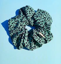 Load image into Gallery viewer, Green Leopard Print XL Scrunchie, Animal Print
