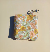 Load image into Gallery viewer, Dreamy Floral Cord Keychain Zipper Pouch, Corduroy Coin Purse, Accessory Wallet / by Söpö + Tähti
