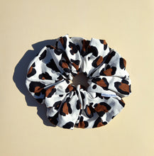 Load image into Gallery viewer, Minimalist Leopard Print XL Scrunchie in White, Animal Print
