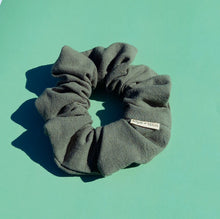 Load image into Gallery viewer, Wild Sage Green Linen Look Large Scrunchie, Stonewash Style
