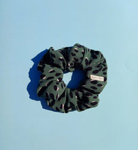 Load image into Gallery viewer, Green Leopard Print Large Scrunchie, Animal Print, Tortoise Style
