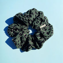 Load image into Gallery viewer, Leopard Print XL Scrunchie in Green / Forest, Animal Print, Tortoise Look
