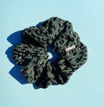 Load image into Gallery viewer, Leopard Print XL Scrunchie in Green / Forest, Animal Print, Tortoise Look
