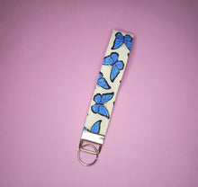Load image into Gallery viewer, Butterfly Print Keychain Wristlet, Glitter Butterflies Key Fob / by Sopo + Tahti
