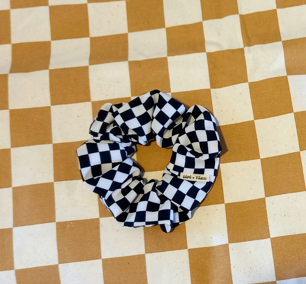 Checkered Large Scrunchie, Checked scrunchie, Checkerboard Scrunchie, Ethical scrunchies Made in Australia by Sopo & Tahti