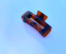 Load image into Gallery viewer, Large Rectangle Grip Hair Claw, Gloss Tortoise Shell Look Hair Clip

