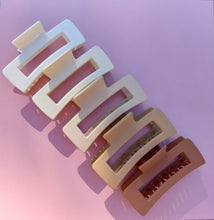 Load image into Gallery viewer, Large Rectangle Grip Hair Claw, Matte Pastel Colours, Hair Clip
