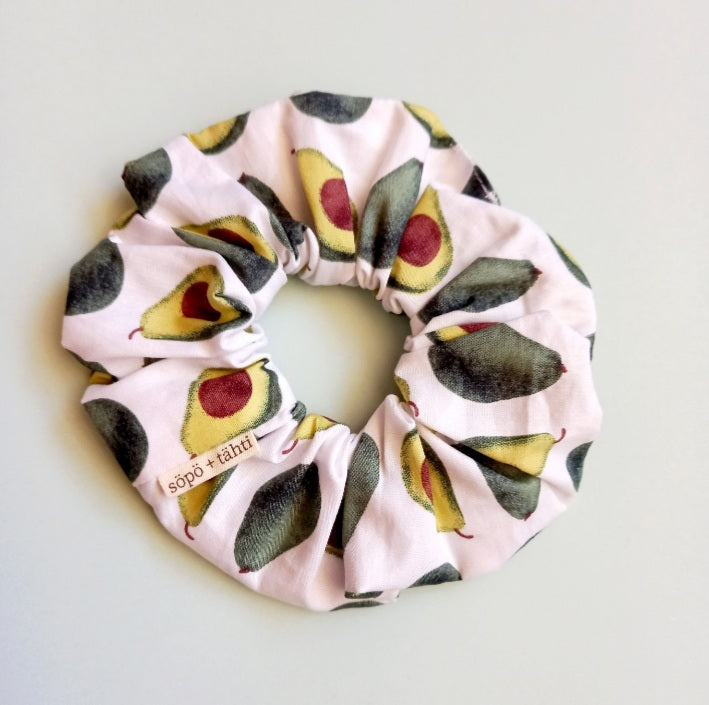 Avocado Scrunchie, Cotton scrunchie Made in Australia by Sopo & Tahti